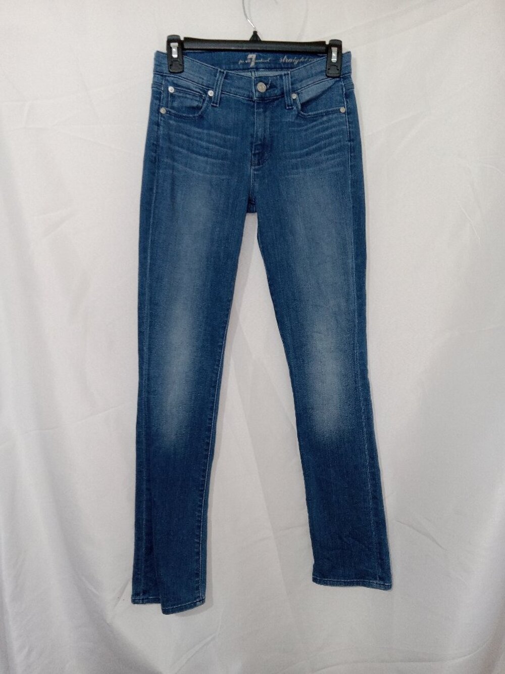 7 For All Mankind Straight Leg Jeans Womens 24 Medium Wash Denim Y2K